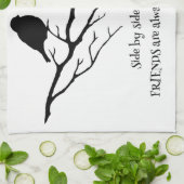 Freunde immer in Ihrem Heart Zitat mit Vögeln Geschirrtuch (Gefaltet)