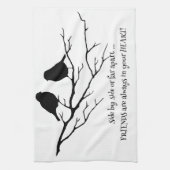 Freunde immer in Ihrem Heart Zitat mit Vögeln Geschirrtuch (Vertikal)