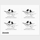 Freunde immer in Ihrem Heart Zitat mit Vögeln Rechteckiger Aufkleber (Blatt)