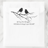 Freunde immer in Ihrem Heart Zitat mit Vögeln Rechteckiger Aufkleber (Tasche)