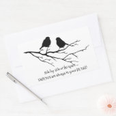 Freunde immer in Ihrem Heart Zitat mit Vögeln Rechteckiger Aufkleber (Umschlag)