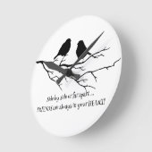 Freunde immer in Ihrem Herz-Zitat mit Vögeln Runde Wanduhr (Winkel)