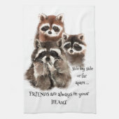 Freunde in Ihrem Herz Zitat Raccoon Tier-Spaß Geschirrtuch (Vertikal)