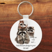 Freunde in Ihrem Herz Zitat Raccoon Tier-Spaß Schlüsselanhänger (Vorderseite)