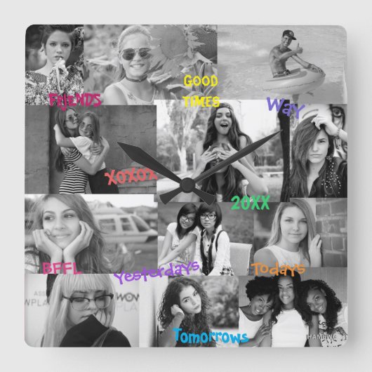 Freunde Inspiriert Foto-Uhr HAMbWG Quadratische Wanduhr (Vorderseite)