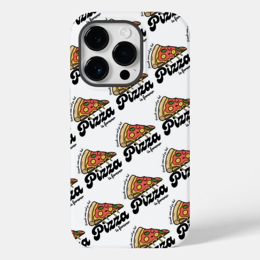 Freunde kommen und gehen, aber Pizza ist für immer Case-Mate iPhone Hülle (Rückseite)