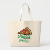 Freunde kommen und gehen, aber Pizza ist für immer Jumbo Stoffbeutel (Vorne)