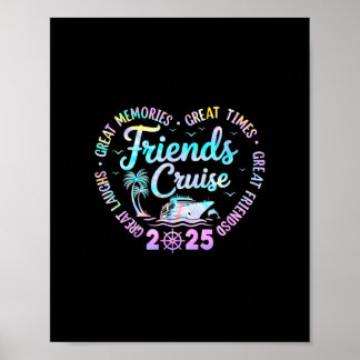 Freunde Kreuzfahrt 2025 passende Gruppenurlaubsrei Poster