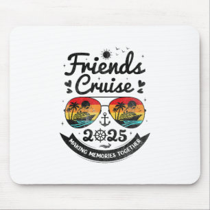 Freunde Kreuzfahrt 2025 Strandurlaub Vintage-Kreuz Mousepad