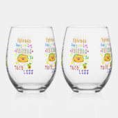 Freunde Lass Freunde nicht weniger Taco Weinglas Ohne Stiel (Rückseite)