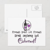 Freunde Lass keine Freunde/Cabernet Postkarte (Vorne/Hinten)