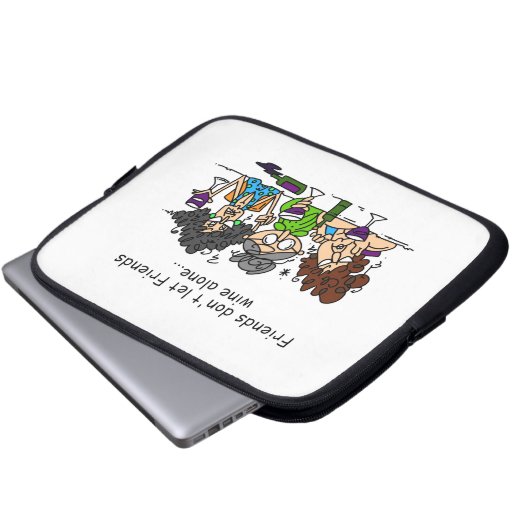 Freunde lasse keinen Wein allein Laptopschutzhülle (Vorne Knopf)