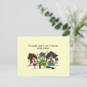 Freunde lasse keinen Wein allein Postkarte (Stehend Vorderseite)