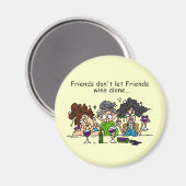 Freunde lassen nicht Freund-Wein allein Magnet (Vorderseite/Rückseite)