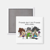 Freunde lassen nicht Freund-Wein allein Magnet (Vorderseite/Rückseite)