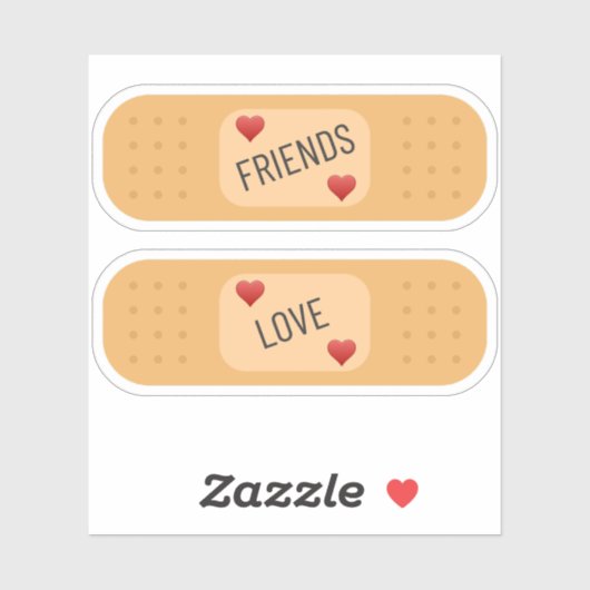 Freunde Liebe Bandaien Custom Cut Vinyl Sticker (Blatt)