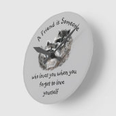 Freunde Lieben Niedliche Raccos Runde Wanduhr (Winkel)