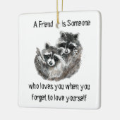 Freunde Lieben Sie Niedliche Raccoons Zitat T - Sh Keramikornament (Links)