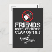 Freunde ließ nicht auf 1&3 Funny Music klatschen Postkarte (Vorne/Hinten)