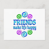 Freunde machen das Leben glücklich Postkarte (Vorderseite)
