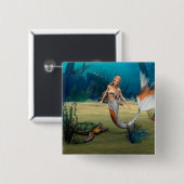 Freunde Mermaid und Turtle Button (Vorne & Hinten)