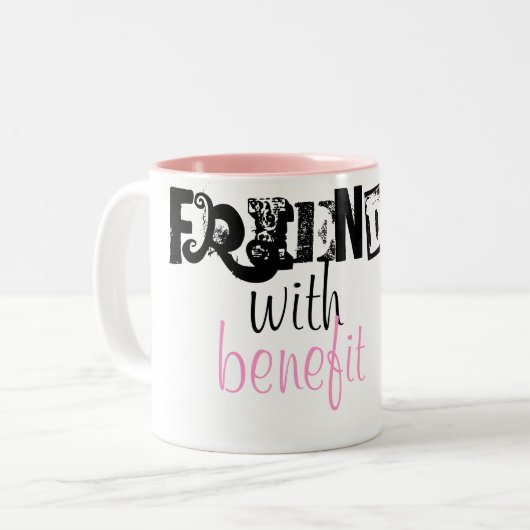 Freunde mit der Nutzen-Tasse Zweifarbige Tasse (Vorderseite Links)