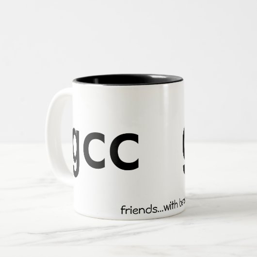 Freunde… mit der Nutzen-Tasse Zweifarbige Tasse (Vorderseite Links)