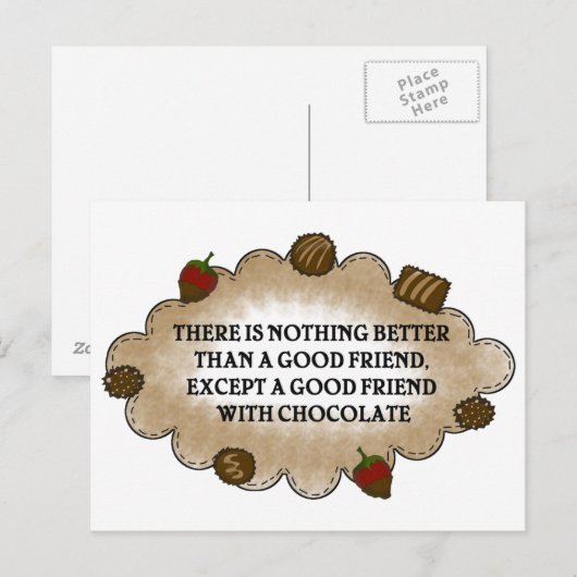 Freunde mit Schokolade Postkarte (Vorne/Hinten)