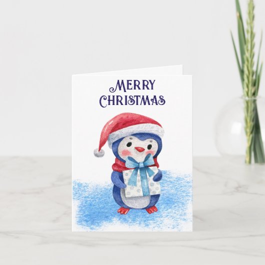 Freunde, Mitarbeitende, Lehrer Pinguin Weihnachtsk Karte (Vorderseite)