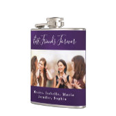 Freunde nennen für immer lila Foto Flachmann (Links)