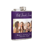 Freunde nennen für immer lila Foto Flachmann (Rechts)