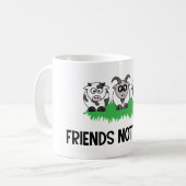 Freunde nicht essen, Geschenke für Veganes Vegetar Kaffeetasse (Vorderseite Links)