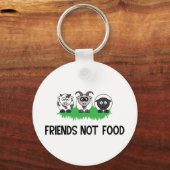 Freunde nicht essen, Geschenke für Veganes Vegetar Schlüsselanhänger (Vorderseite)