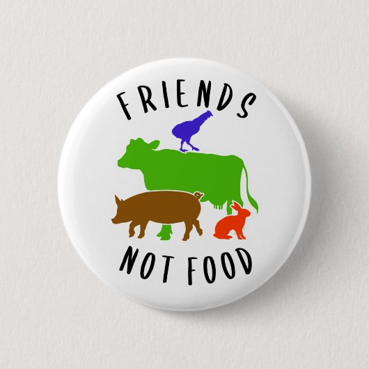 Freunde nicht Essen, Vegan, Button (Vorderseite)