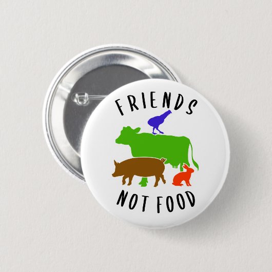 Freunde nicht Essen, Vegan, Button (Vorne & Hinten)