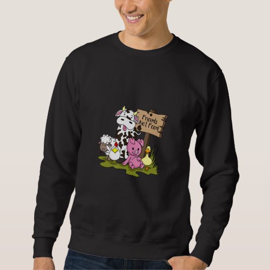 Freunde nicht Essen Vegan Vegetarier Sweatshirt (Vorderseite)