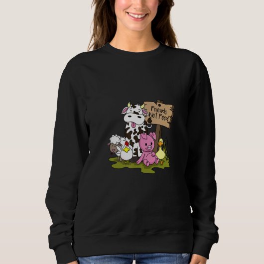 Freunde nicht Essen Vegan Vegetarier Sweatshirt (Vorderseite)