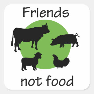 Freunde, nicht Nahrung Quadratischer Aufkleber