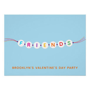 Freunde niedliche Freundschaft Armband Blue Valent Poster
