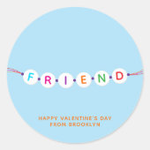 Freunde niedliche Freundschaft Armband Blue Valent Runder Aufkleber (Vorderseite)