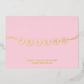 Freunde niedliche Freundschaft Armband pink Valent Folien Feiertagskarte (Vorderseite)