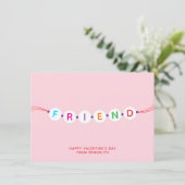 Freunde niedliche Freundschaft Armband pink Valent Karte (Stehend Vorderseite)