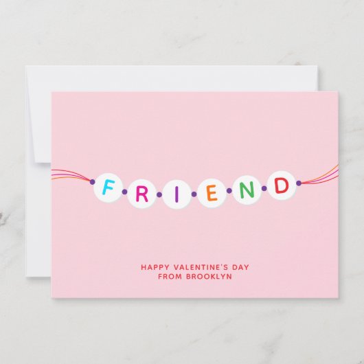 Freunde niedliche Freundschaft Armband pink Valent Karte (Vorderseite)
