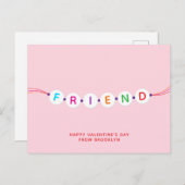 Freunde niedliche Freundschaft Armband pink Valent Postkarte (Vorne/Hinten)
