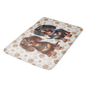 Freunde niedlicher Dackeln Badematte (Schrägansicht)