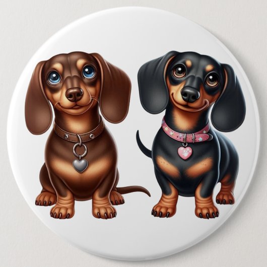 Freunde niedlicher Dackeln Button (Vorderseite)