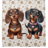 Freunde niedlicher Dackeln Duschvorhang (Vorderseite)