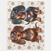 Freunde niedlicher Dackeln Fleecedecke (Vorderseite)