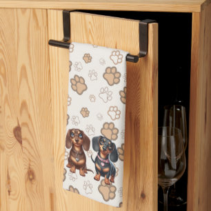 Freunde niedlicher Dackeln Geschirrtuch