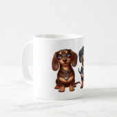 Freunde niedlicher Dackeln Kaffeetasse (Vorderseite Links)